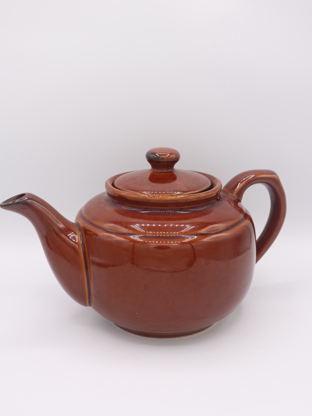 Classic Brown Ceramic Teapot with Lid - Home Art
